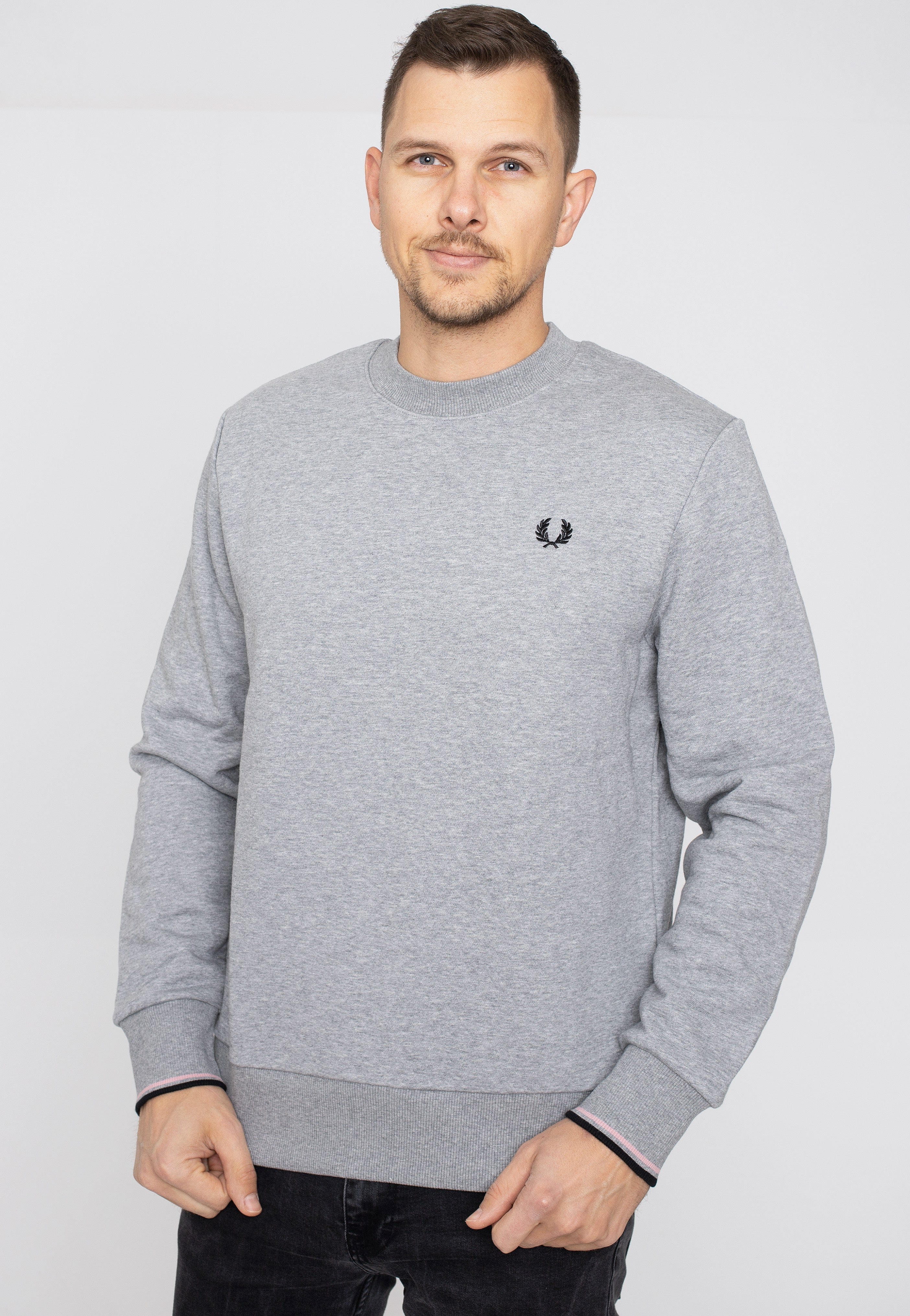 Fred Perry - Crew Neck Steel Marl - Sweater 2025 New Sale Online