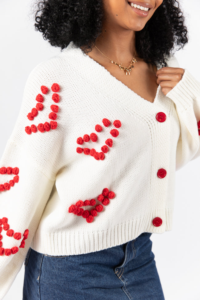 Better Together Ivory Heart Embroidered Cardigan FINAL SALE Quality From China Cheap