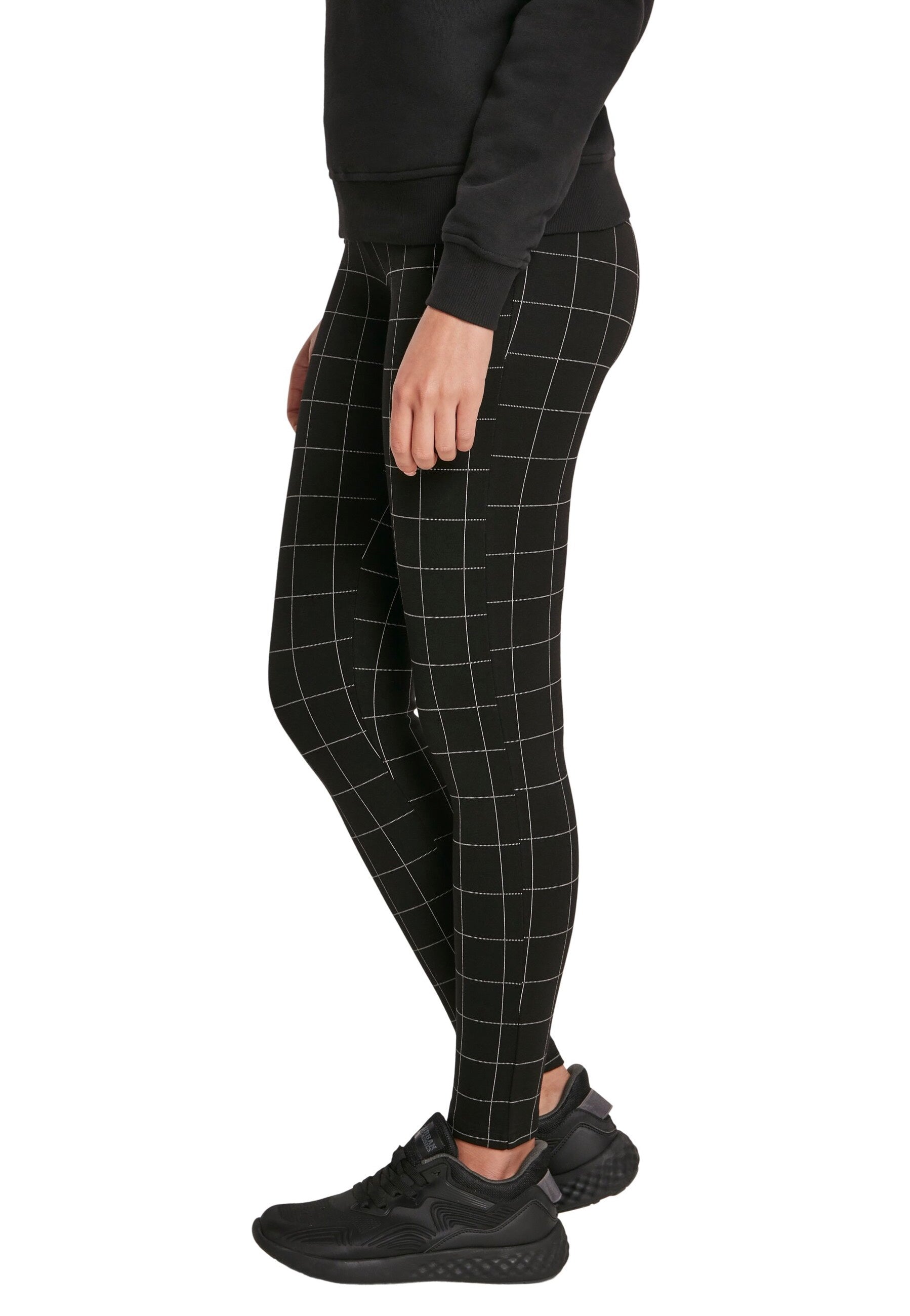 Urban Classics - Check High Waist Black/White - Leggings Outlet Clearance