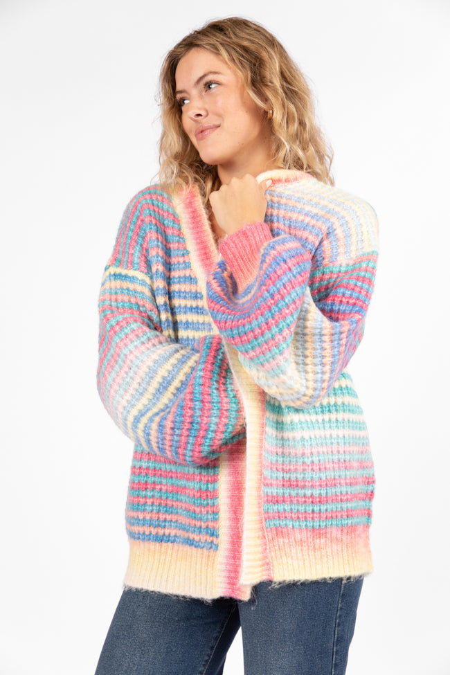 Authentic Affection Multi Striped Cardigan Outlet Clearance Store