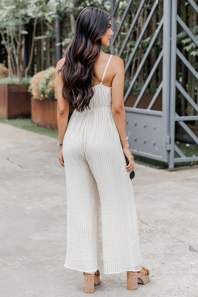 Born To Be Free Beige Crochet Jumpsuit FINAL SALE Sale Amazon