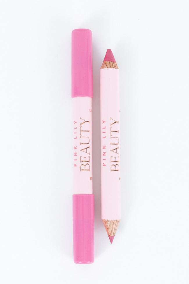 Pink Lily Beauty Double Bloom Dual Lipstick and Lip Liner - Candy Rose 100% Authentic