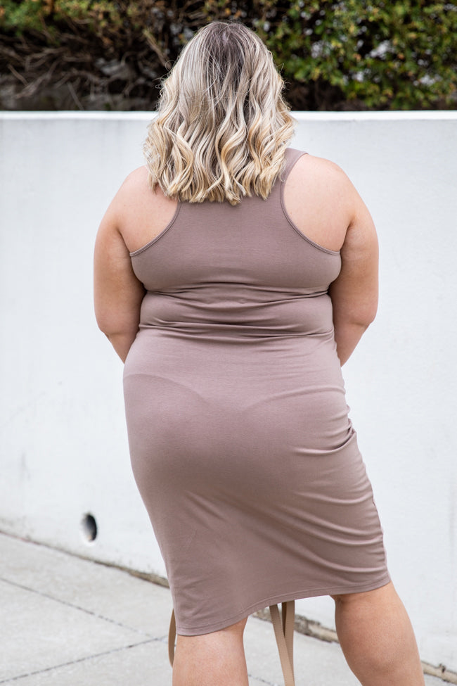 Nothing Personal Taupe Midi Tank Dress FINAL SALE Reliable Online