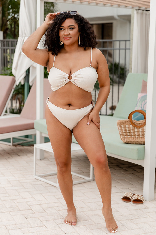 Salt And Stone Oatmeal Textured O-Ring Low Waisted Bikini Bottoms Sale Online Shop