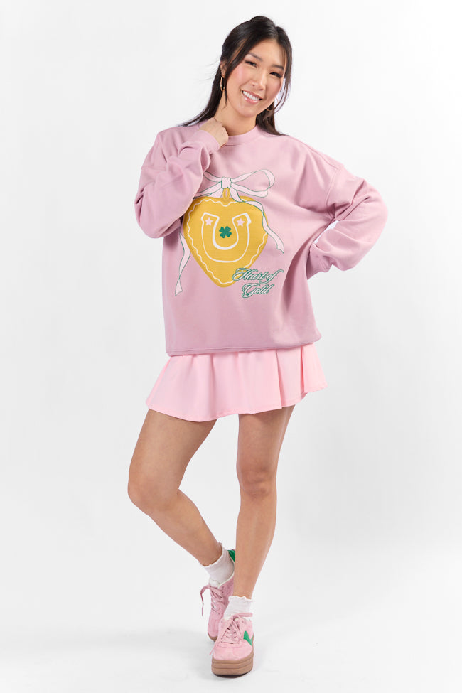 Heart of Gold Mauve Oversized Graphic Sweatshirt Very Cheap Cheap Online