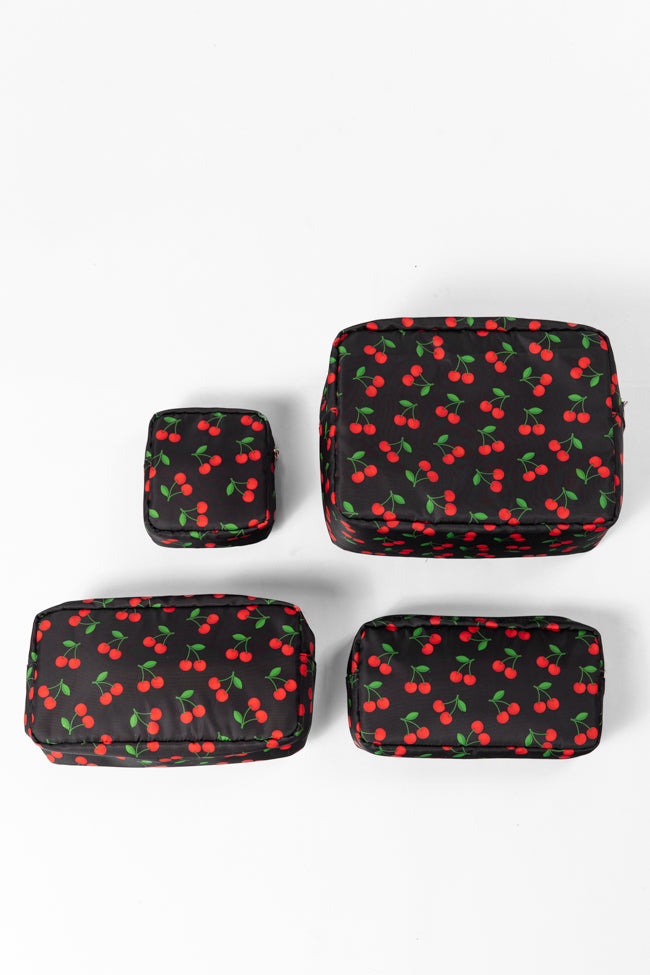 Cherries 4 Piece Travel Pouch Set Pictures Cheap Online