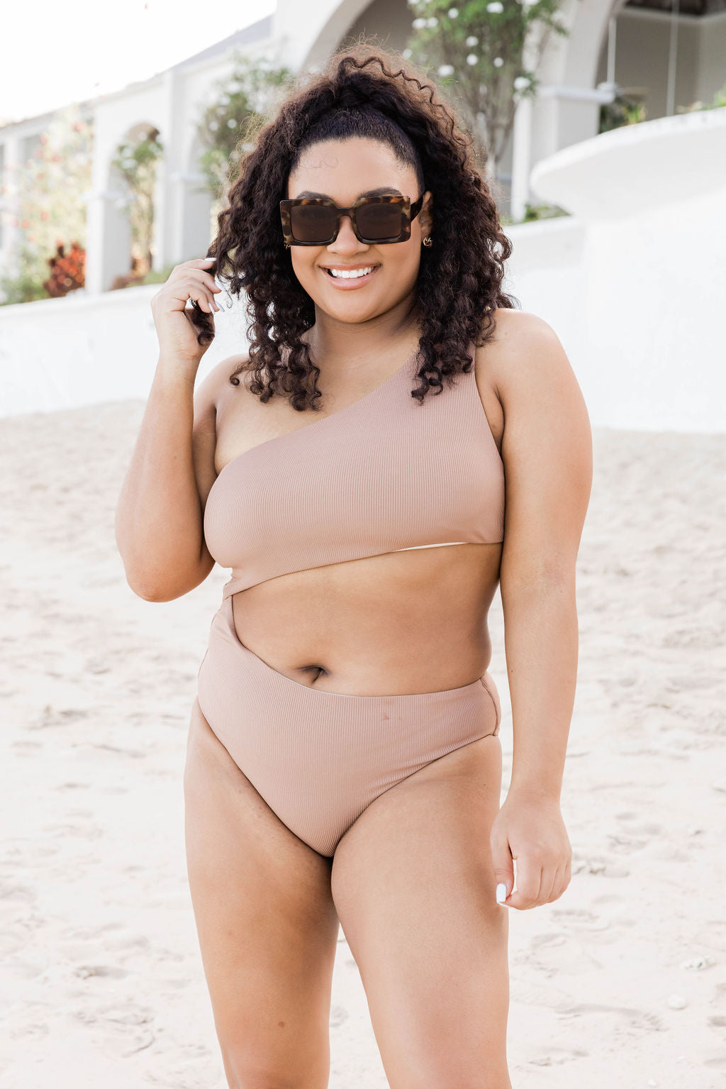 Life Is A Highway Taupe One Piece Swimsuit FINAL SALE Best