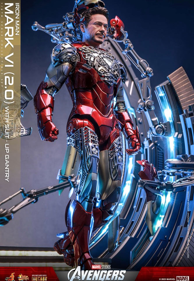 The Avengers - Iron Man Mark VI (2.0) with Suit Up Gantry Movie Masterpiece Diecast 1:6 - Action Figure Store With Big Discount