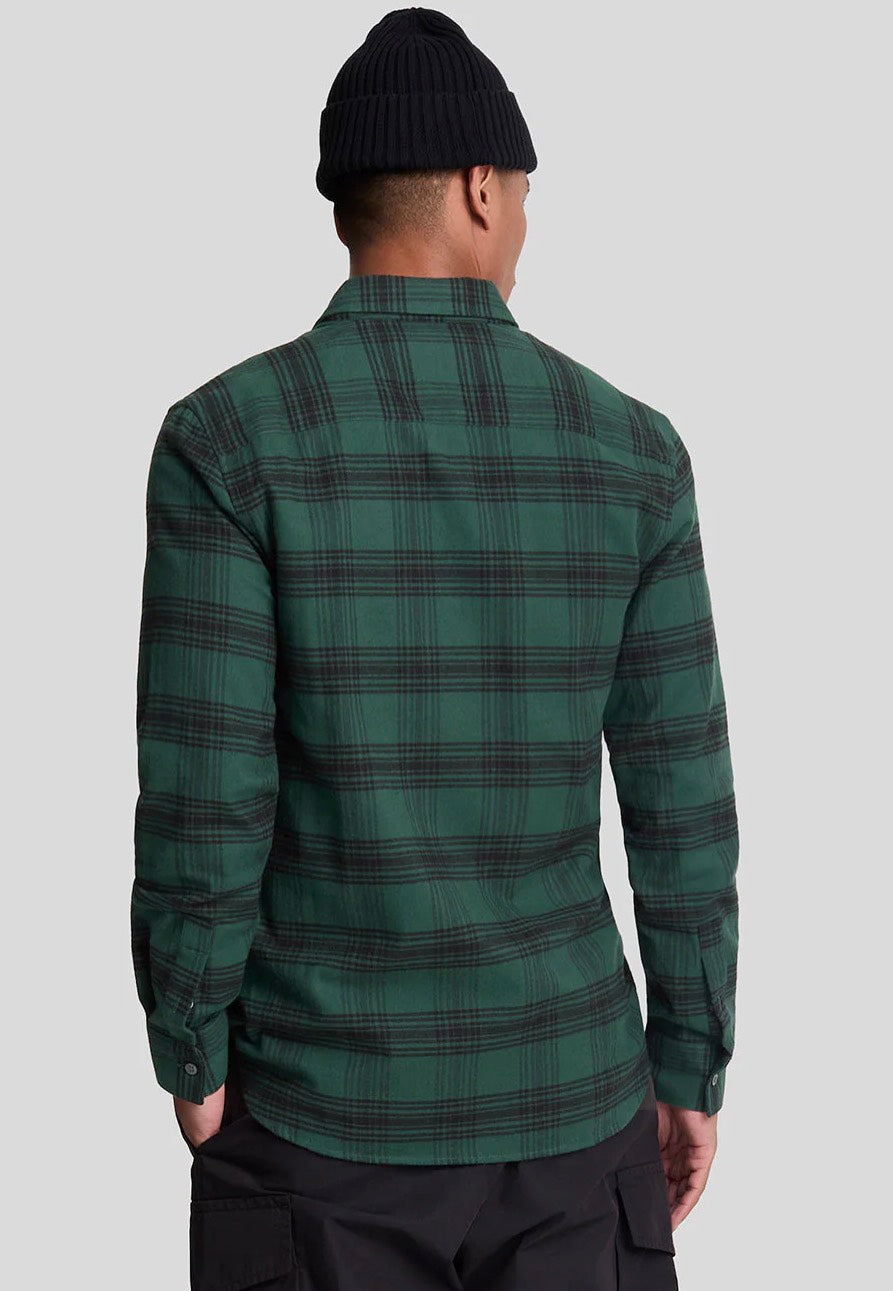 Lyle & Scott - Tonal Check Flannel Argyle Teal/Jet Black - Shirt Footaction Online