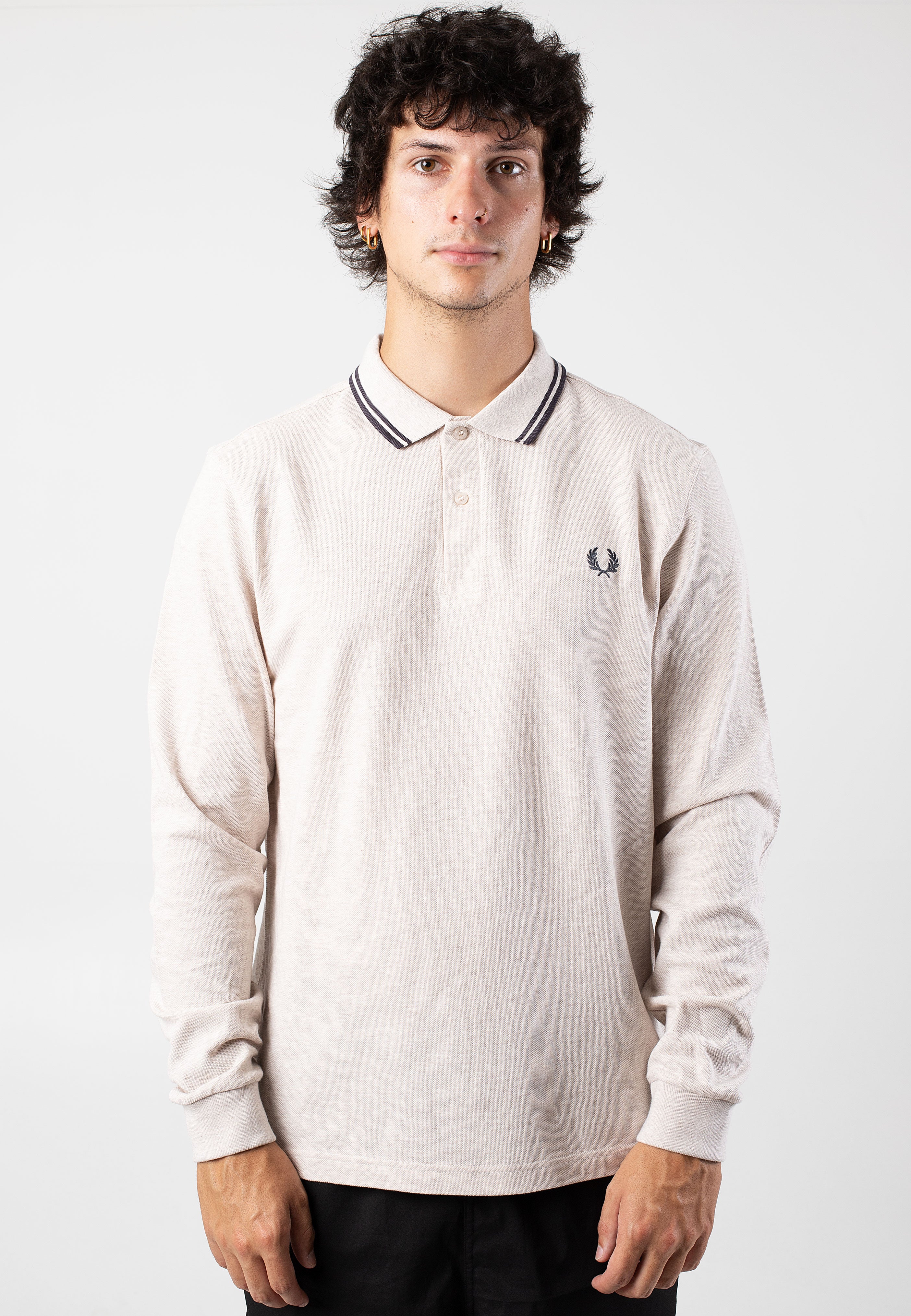 Fred Perry - Twin Tipped Porrdidge Marl/Anchor Grey/Anchor Grey - Longsleeve Buy Online