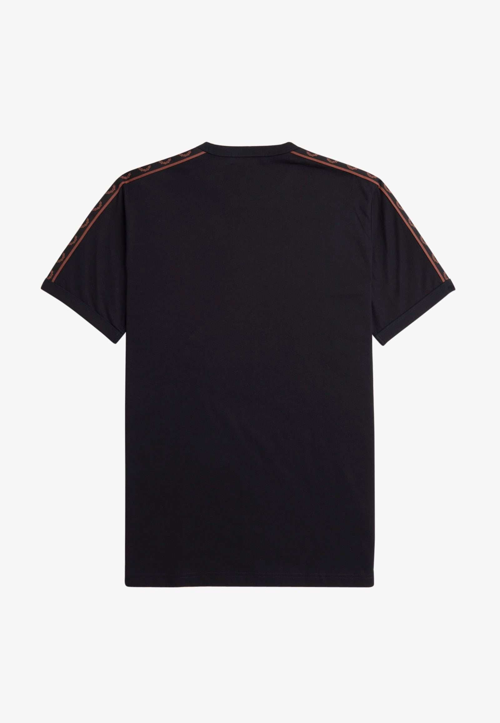 Fred Perry - Contrast Tape Ringer Black/Whisky Brown - T-Shirt Buy Cheap Popular