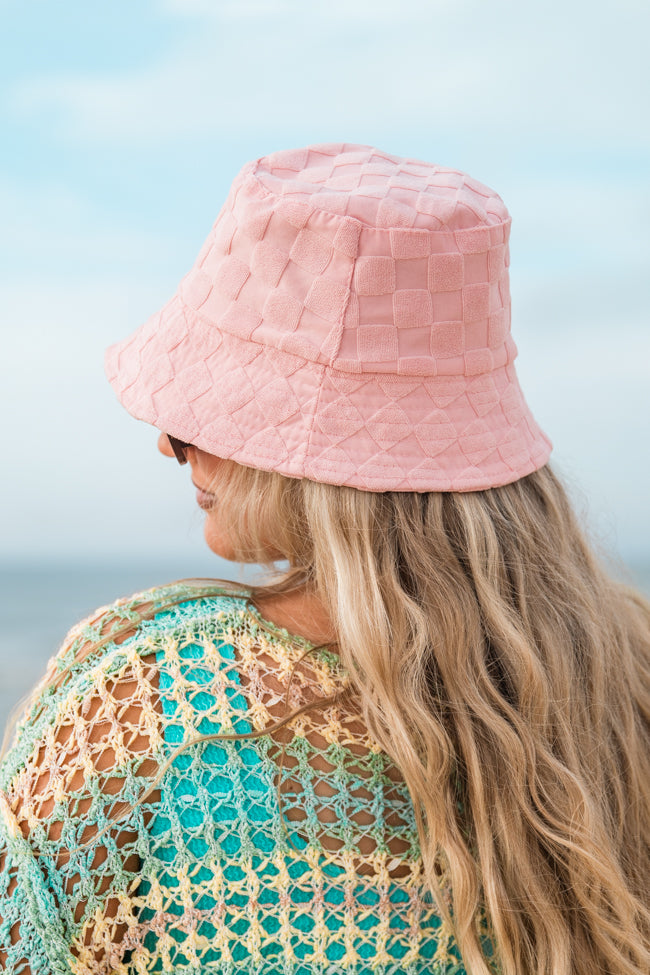 Light Pink Terry Cloth Bucket Hat Clearance Original