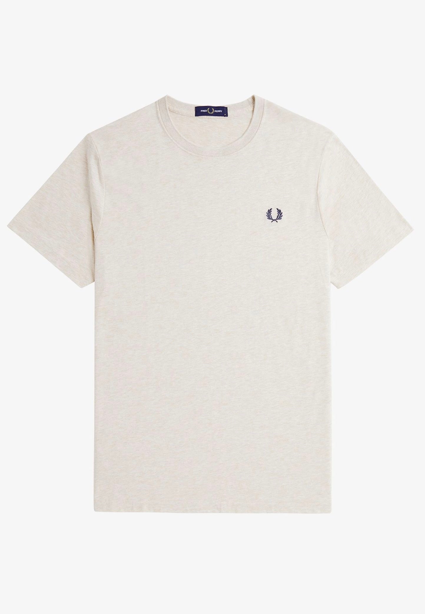 Fred Perry - Crew Neck Porridge Marl/Anchor Grey - T-Shirt Cheap Fake