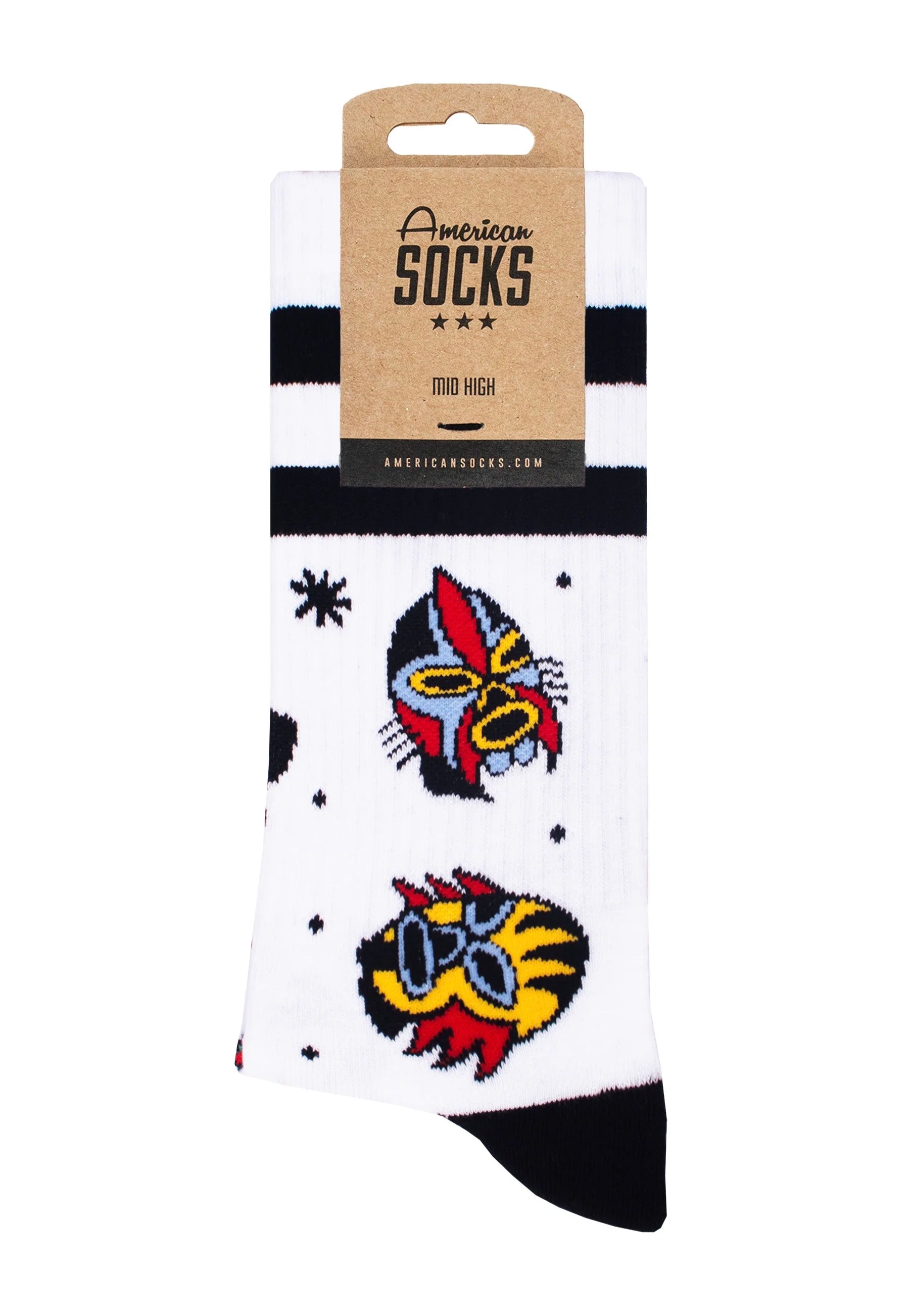 American Socks - El Luchador Mid High White - Socks Amazing Pice