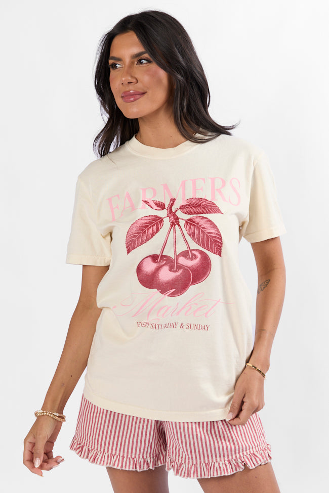 Farmers Market Cherries Ivory Comfort Color Graphic Tee Sale Low Pice