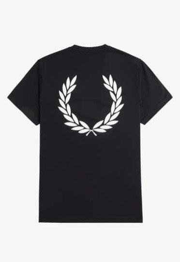 Fred Perry - Rear Powder Laurel Graphic Black - T-Shirt Comfortable