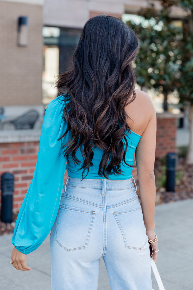 You're What I Need Blue One Shoulder Bodysuit FINAL SALE