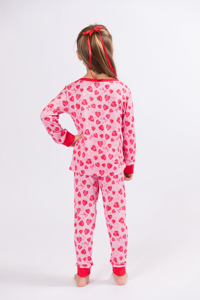 Kid's Sweet Dreams Strawberry Hearts Pajama Set FINAL SALE