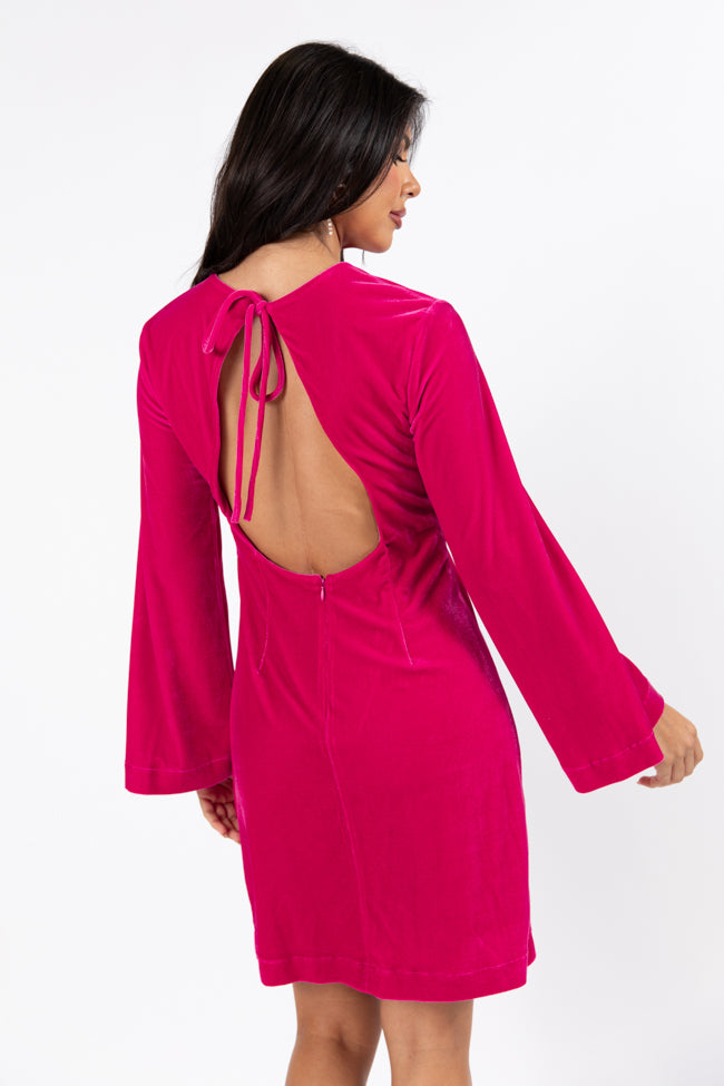 Bold As Love Pink Crushed Velvet Back Detail Mini Dress FINAL SALE Collections Cheap Pice