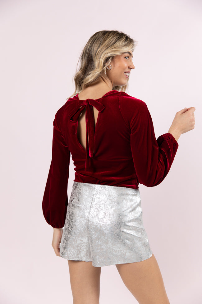 Cold Snap Burgundy Velvet Bodysuit FINAL SALE Newest Cheap Online