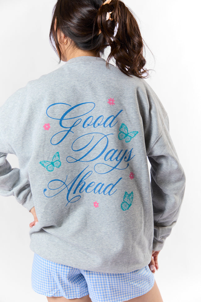 Good Days Ahead Light Grey Oversized Graphic Sweatshirt From China