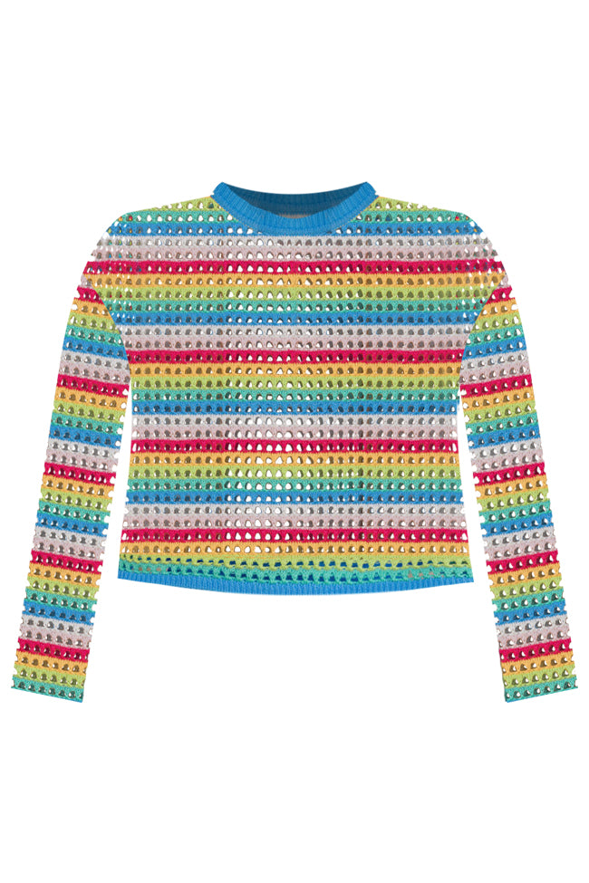 Chasing Rainbows Crochet Sweater FINAL SALE Fashionable Online