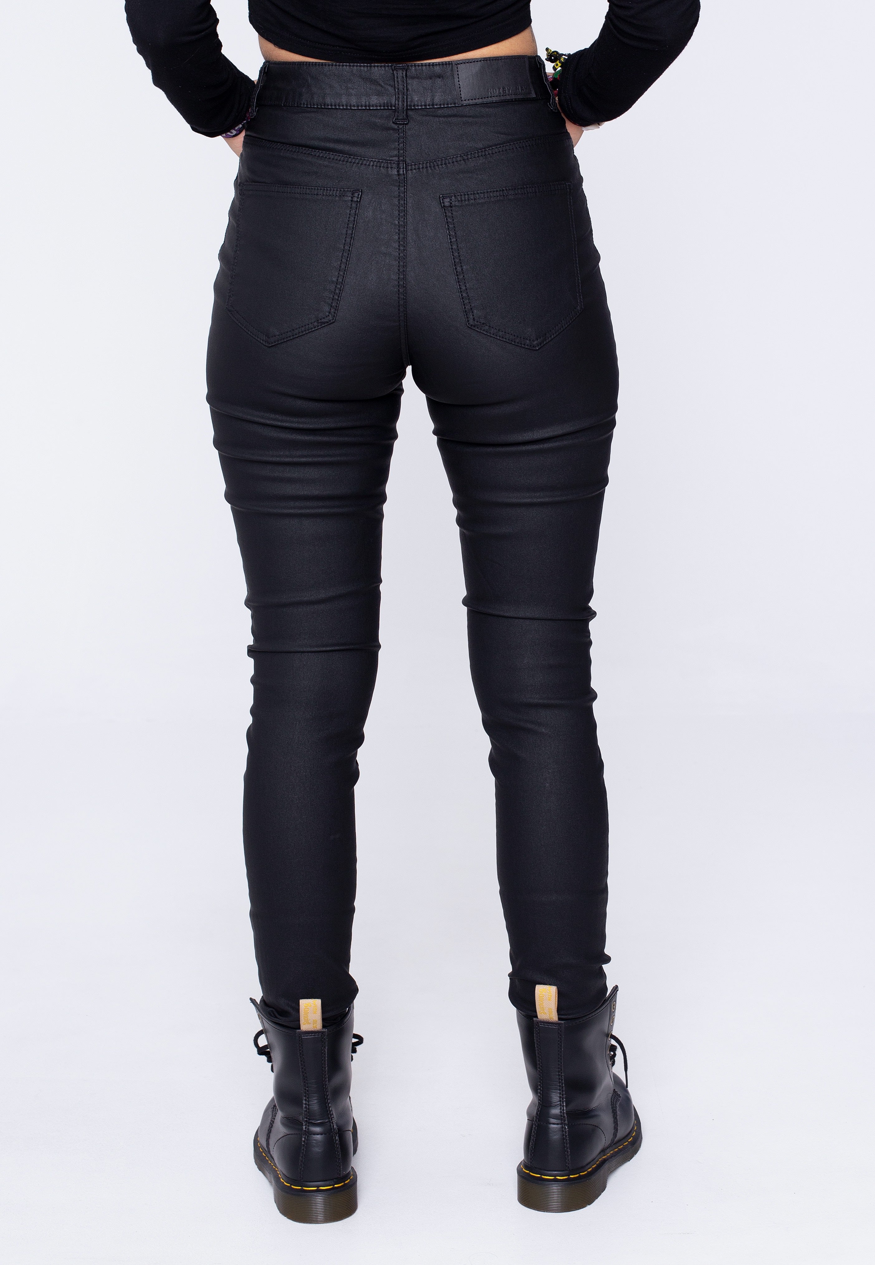 Noisy May - Callie Skinny Coated Black - Jeggings Cheap Usa Stockist