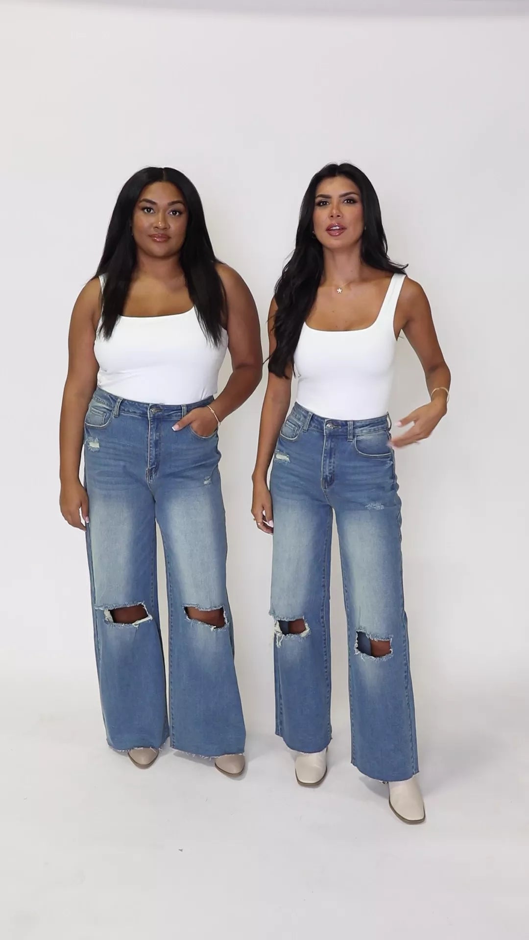 Kelsea Medium Wash Wide Leg Jeans Sale High Quality