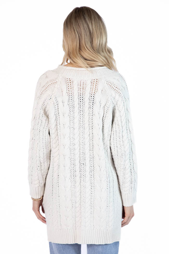 Sweet Nothings Cream Chunky Cable Knit Cardigan Outlet Genuine