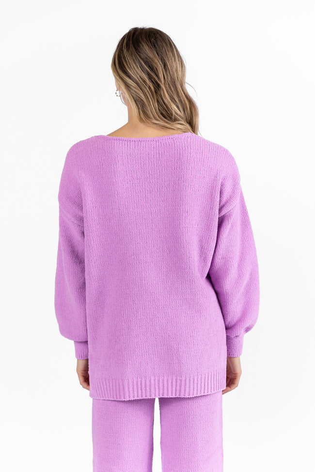 Cozy For Keeps Lavender V-Neck Sweater SALE Sale Choice