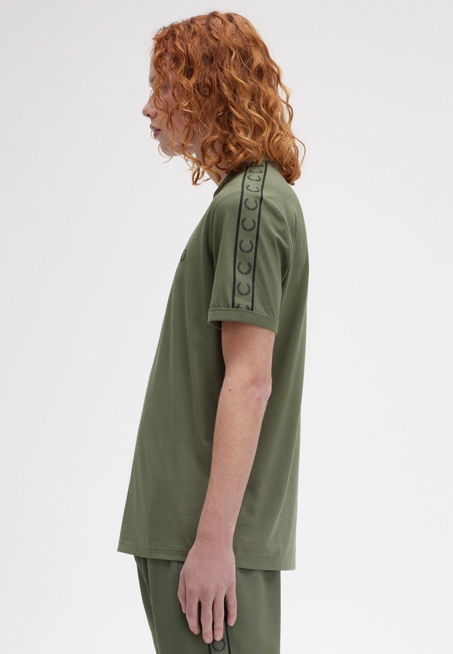 Fred Perry - Contrast Tape Ringer Laurel Wreath Green/Night Green - T-Shirt Outlet Clearance