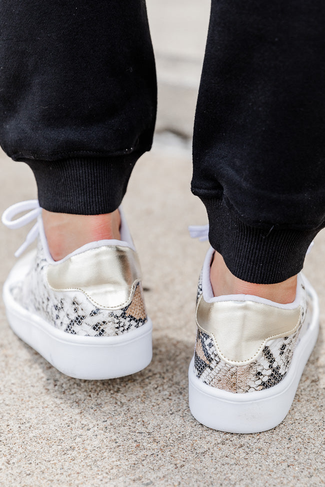 Emma Beige Snakeskin Sneaker FINAL SALE Recommend Online