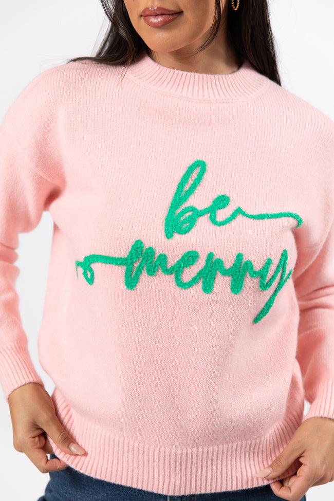 Be Merry Pink And Green Sweater FINAL SALE Buy