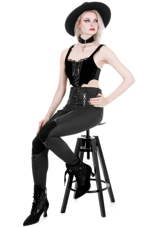 Restyle - Mortem Lace Up Black - Pants Buy Cheap Choice