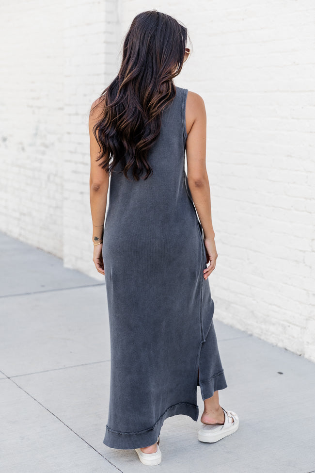 Forgotten Romance Black Acid Wash Midi Dress Low Pice Fee Shipping For Sale