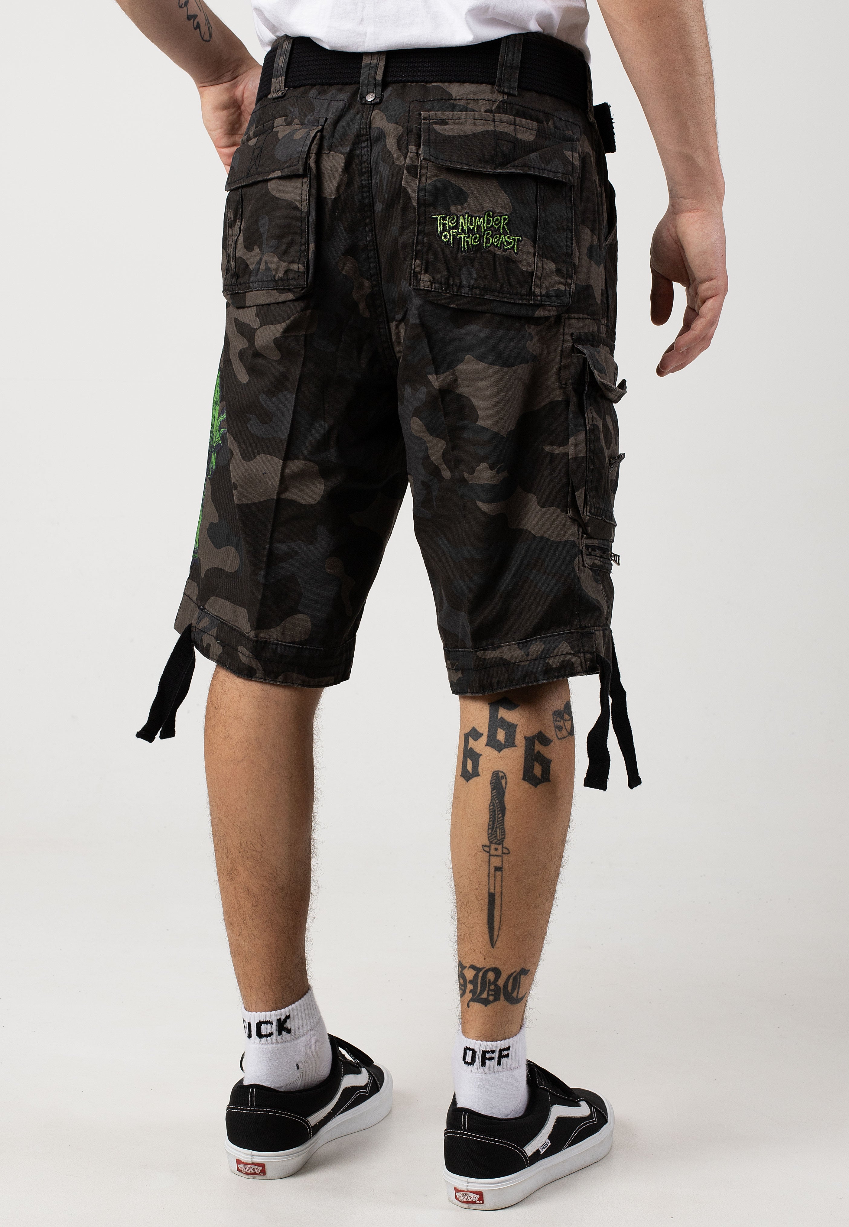 Brandit x Iron Maiden - Savage The Number Of The Beast Darkcamo - Shorts Cheap Brand New Unisex