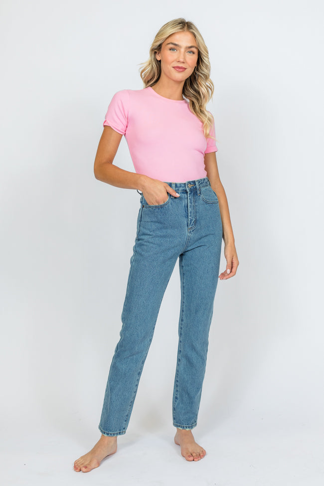 Megan Medium Wash Straight Leg Mom Jeans Buy Cheap Cheapest