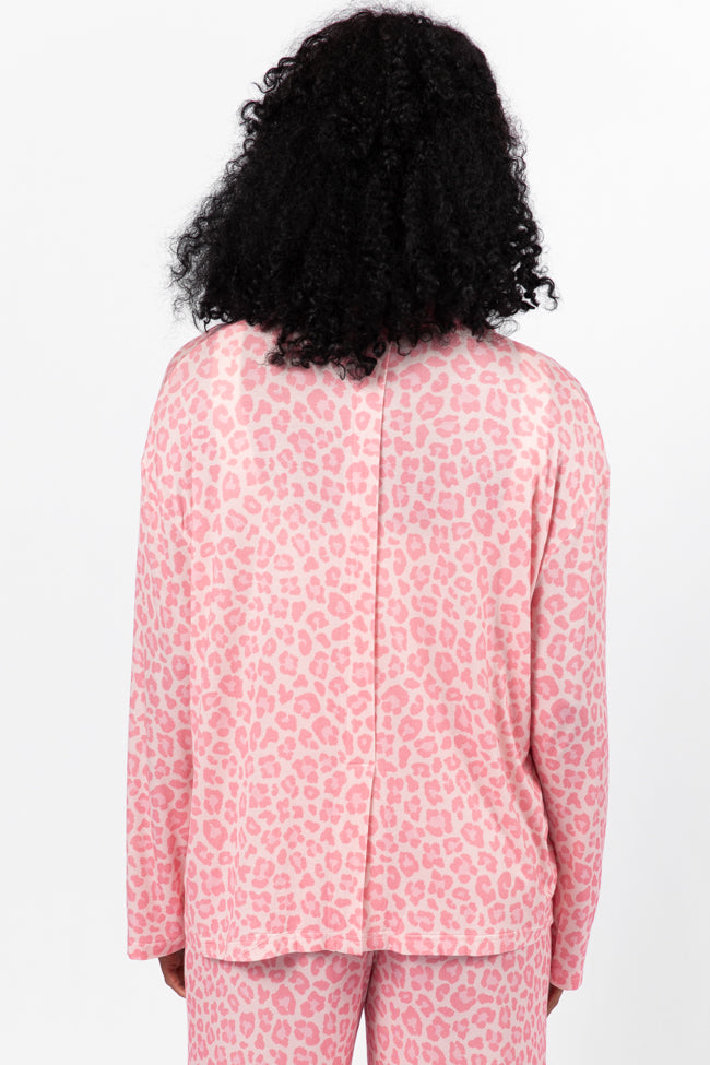 Sweet Dreams Pink Leopard Pajama Long Sleeve Top FINAL SALE Marketable For Sale