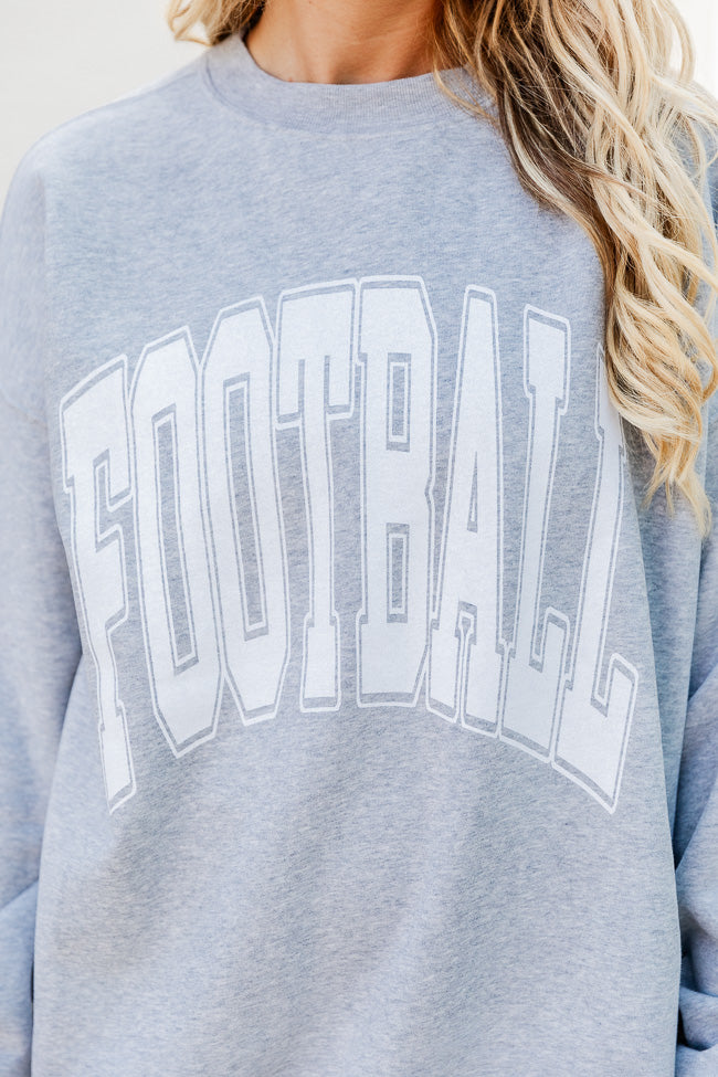 Football Block Grey Oversized Graphic Sweatshirt Clearance Explore