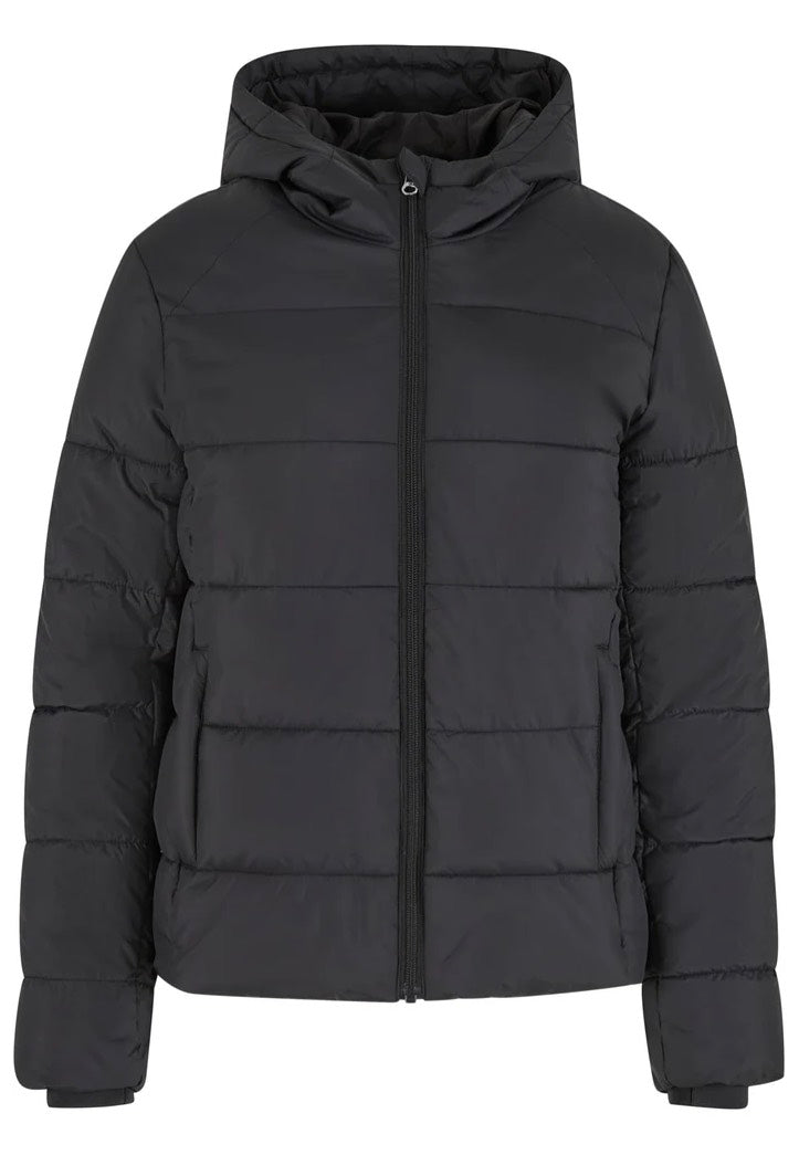 Urban Classics - Ladies Short Puffer With Hood Black - Jacket Cheap Online