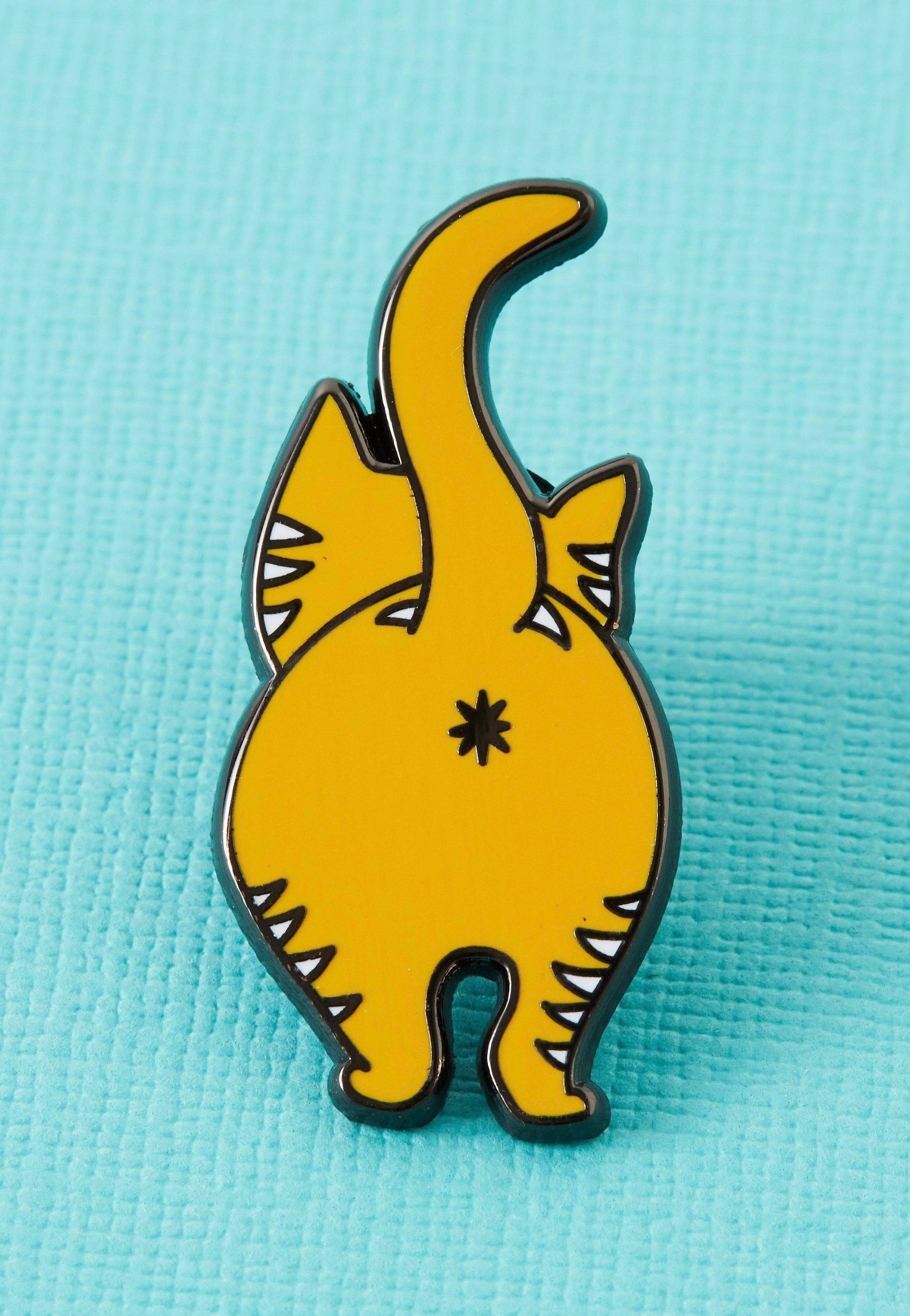 Punky Pins - Ginger Cat Bum Enamel - Pin Fast Delivery Online