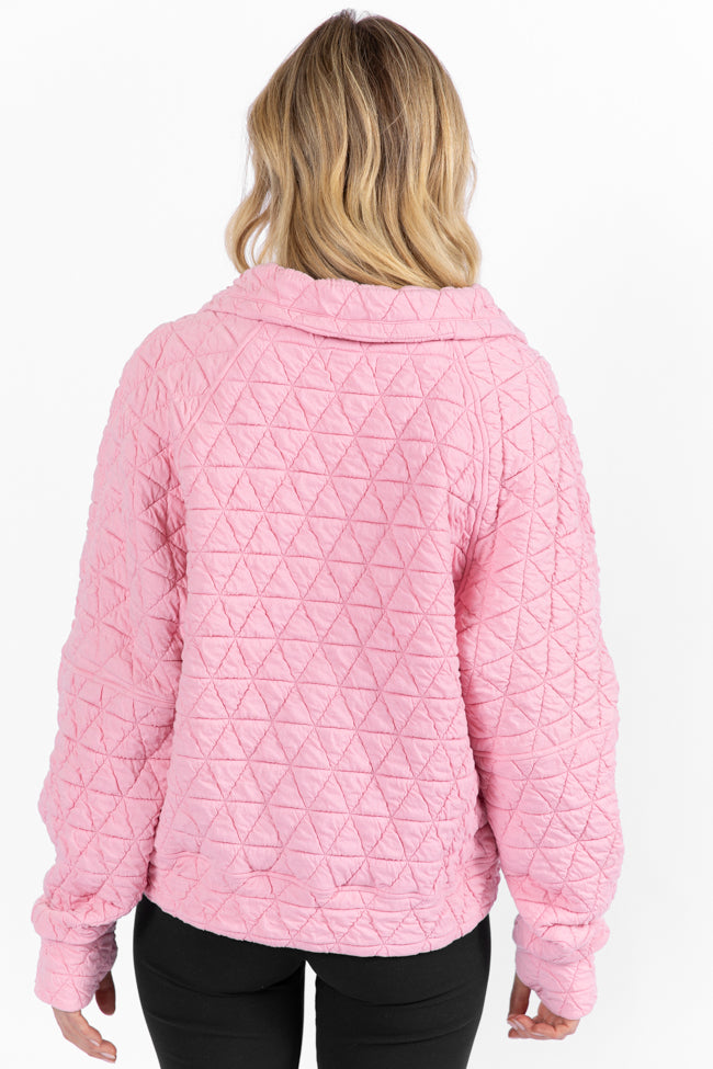 Love Is Everything Pink Quilted Quarter Zip Pullover Browse For Sale