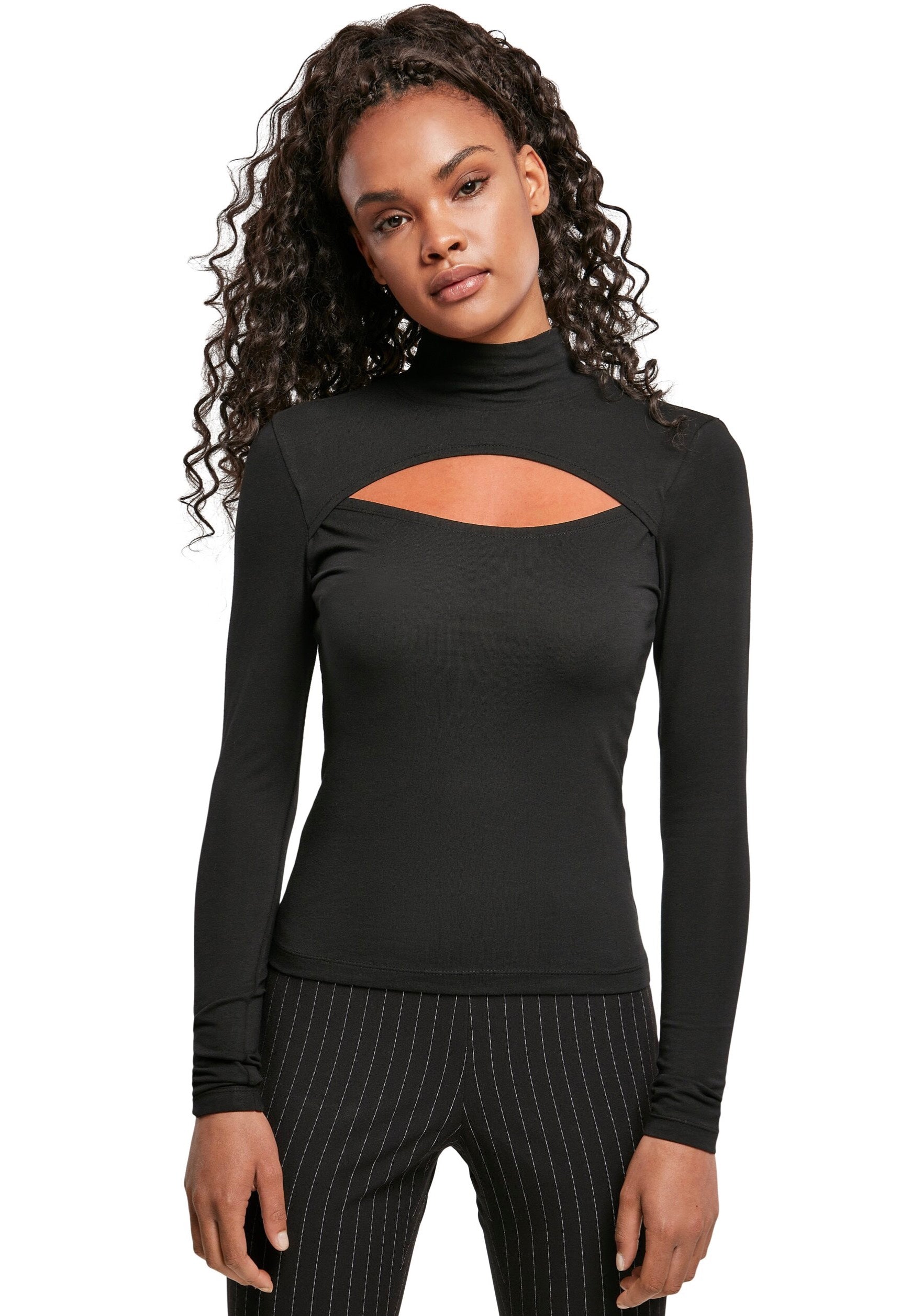 Urban Classics - Ladies Cut-Out Turtleneck Black - Longsleeve Perfect Cheap Online