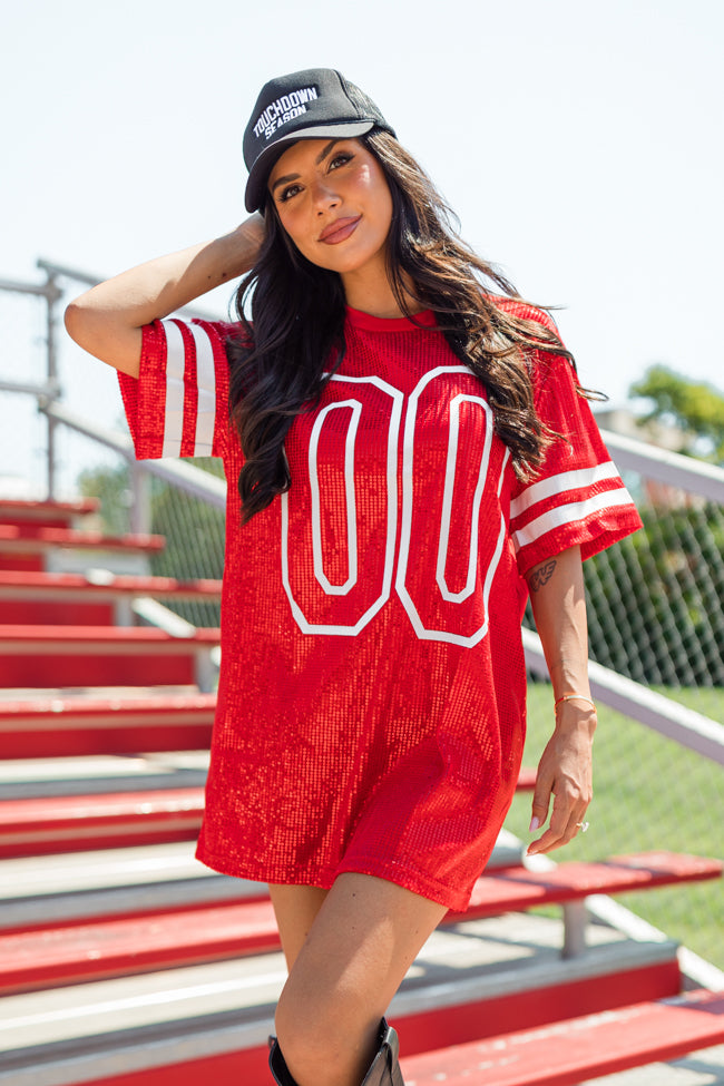 Sideline Socialite Red Jersey Detail Dress FINAL SALE Clearance Footlocker Pictures