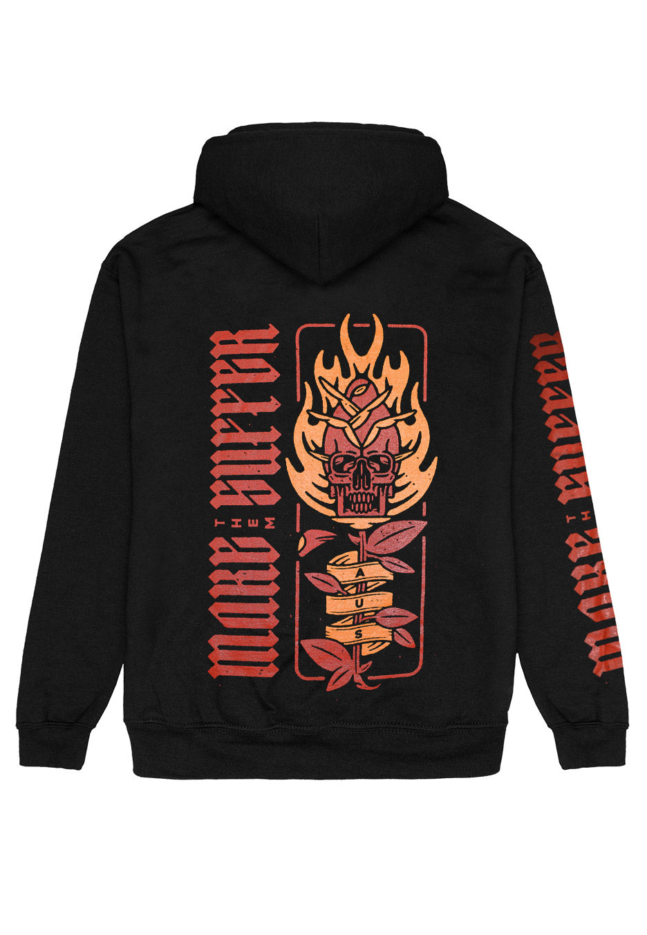 Make Them Suffer - Burning Skull Rose - Hoodie Clearance Pirce Sale