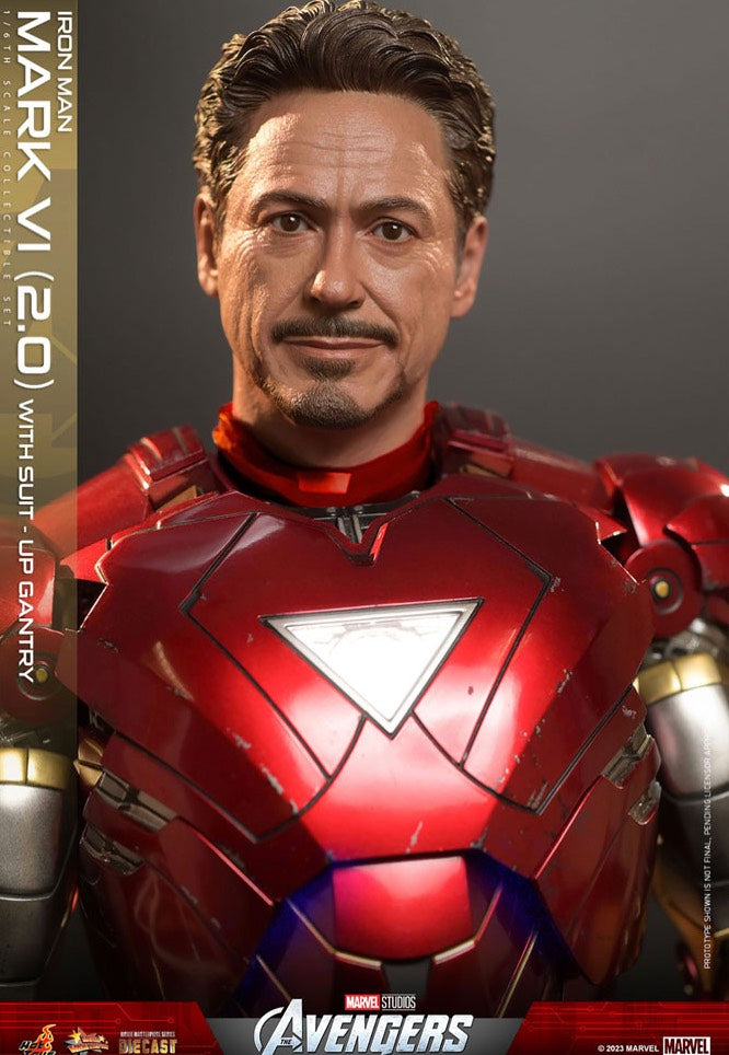 The Avengers - Iron Man Mark VI (2.0) with Suit Up Gantry Movie Masterpiece Diecast 1:6 - Action Figure Store With Big Discount