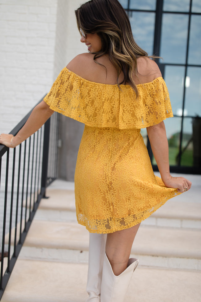 Brighten My Day Off The Shoulder Lace Mini Dress FINAL SALE Discount Shop For