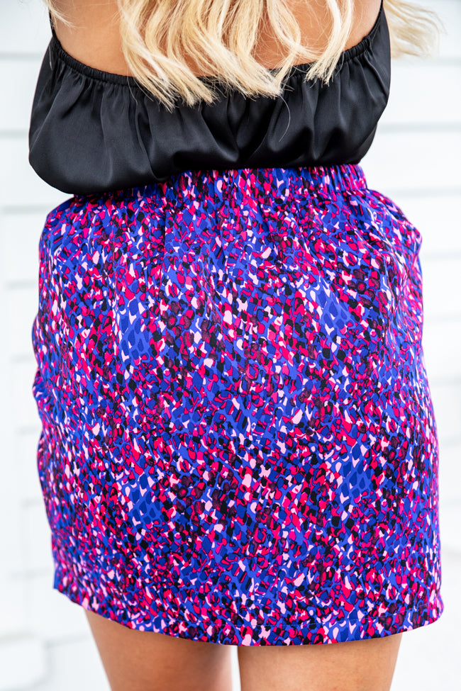 Take Me To The City Blue and Red Printed Tie Skirt FINAL SALE Clearance Choice