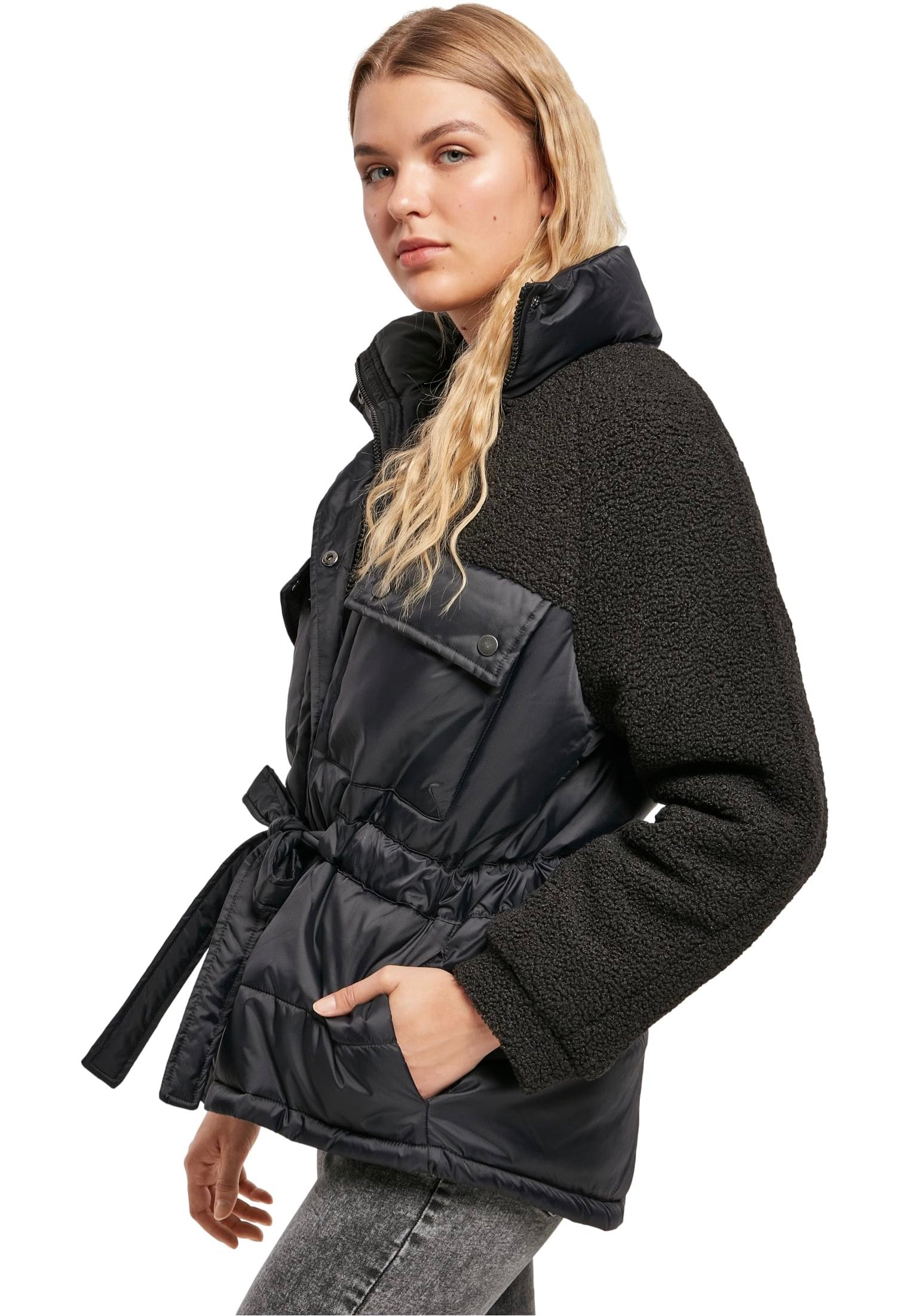 Urban Classics - Sherpa Mix Black - Jacket Clearance Classic