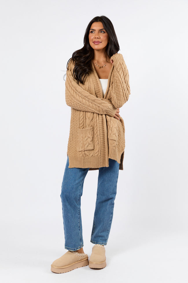 Sweet Nothings Tan Chunky Cable Knit Cardigan For Sale Cheap Pice From China